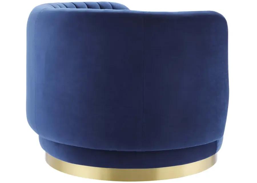 Embrace Tufted Performance Velvet Performance Velvet Swivel Chair