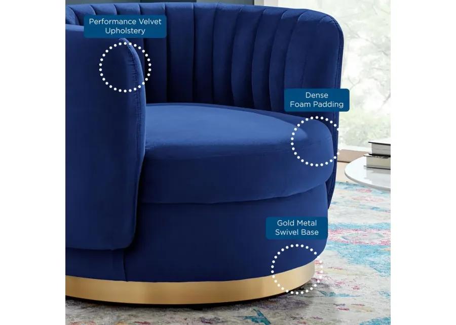 Embrace Tufted Performance Velvet Performance Velvet Swivel Chair