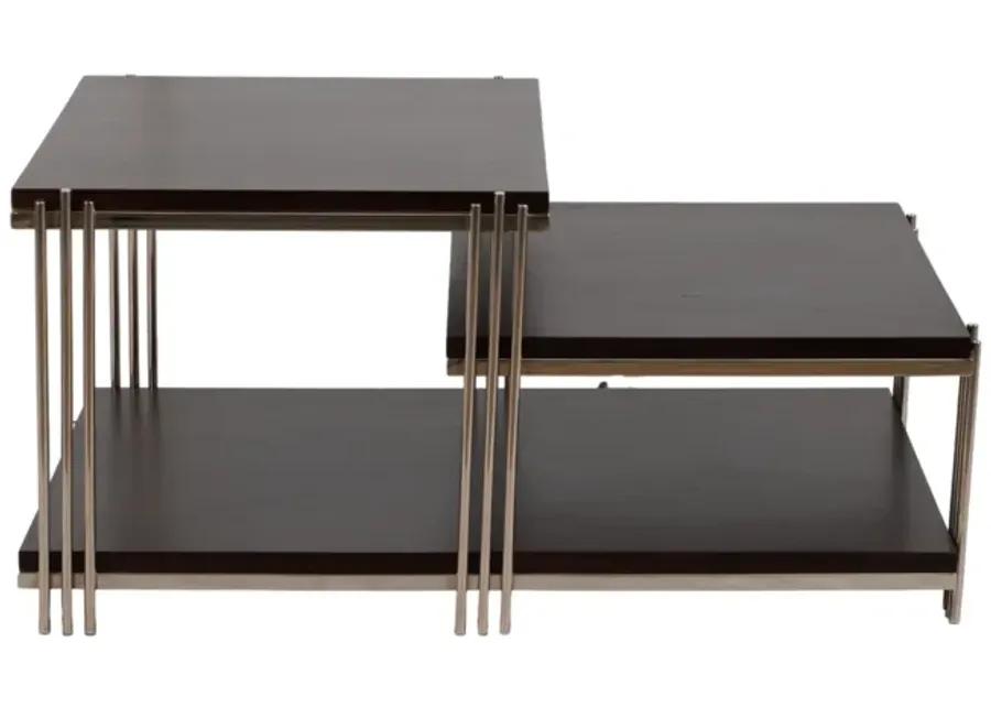 Metal/wood, 42" Three Tier Coffee Table