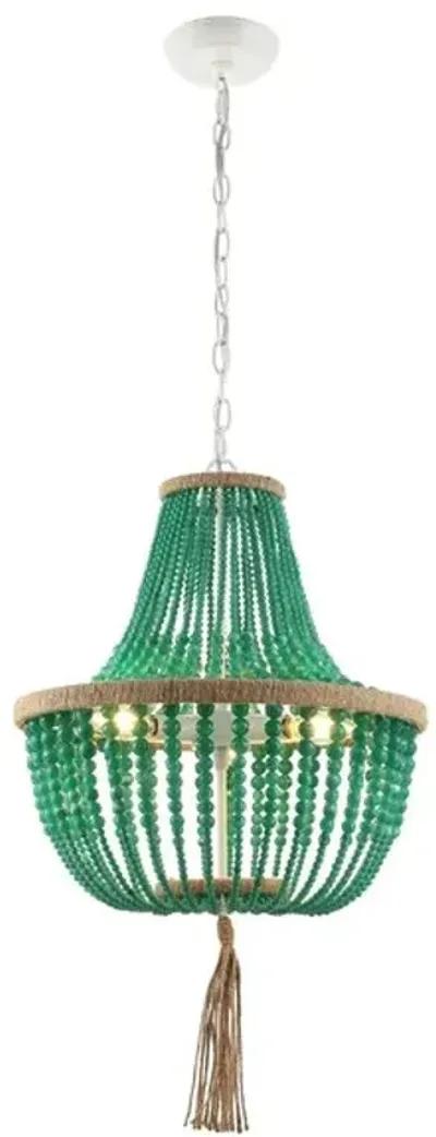 LUSH KRISTI 3 LIGHT 16.5 INCH DIA EMERALD BEADED PENDANT