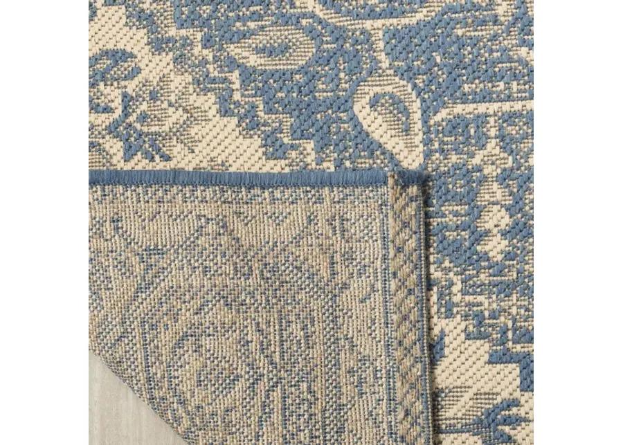 LINDEN 138 Collection LND138N-5 Cream / Blue 5'-3" X 7'-6"