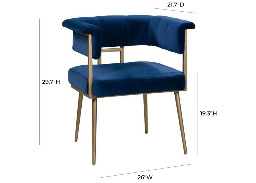 Astrid Navy Velvet Chair