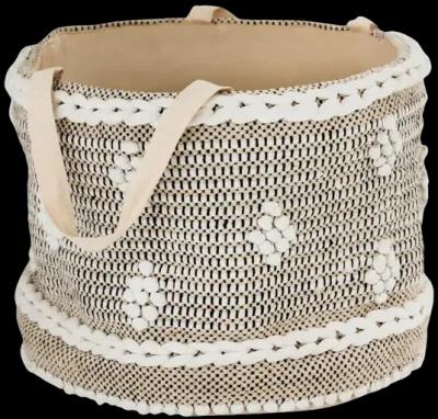 Fasan Fabric Storage Basket - Crema