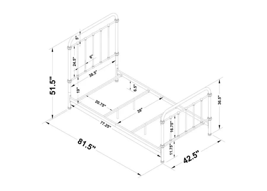 Lin Twin Panel Metal Bed Dark Bronze