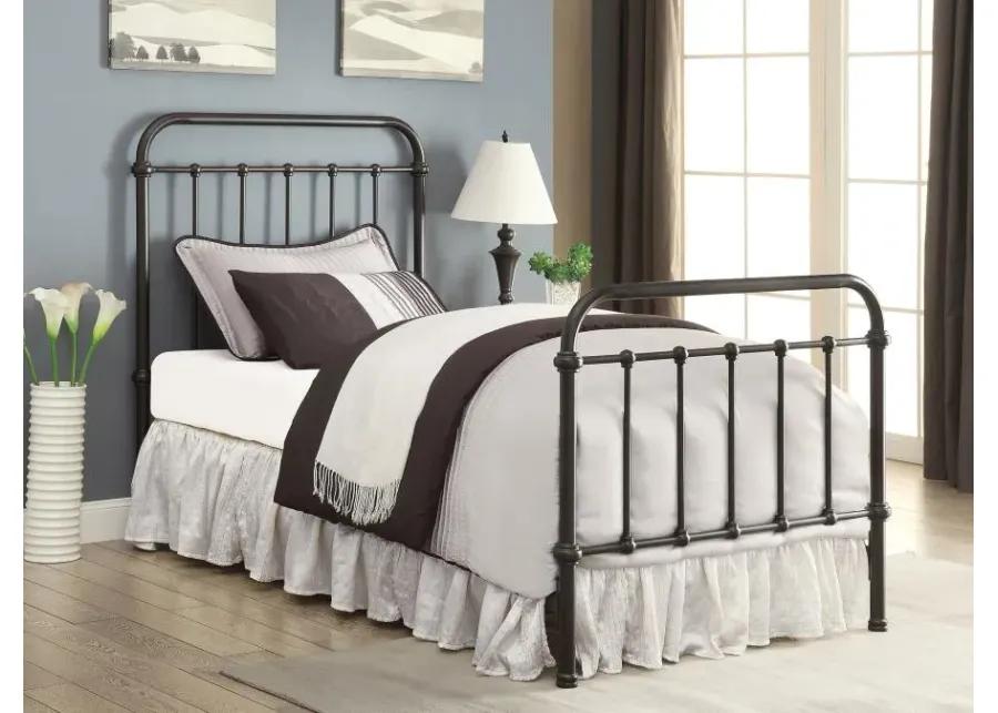 Lin Twin Panel Metal Bed Dark Bronze