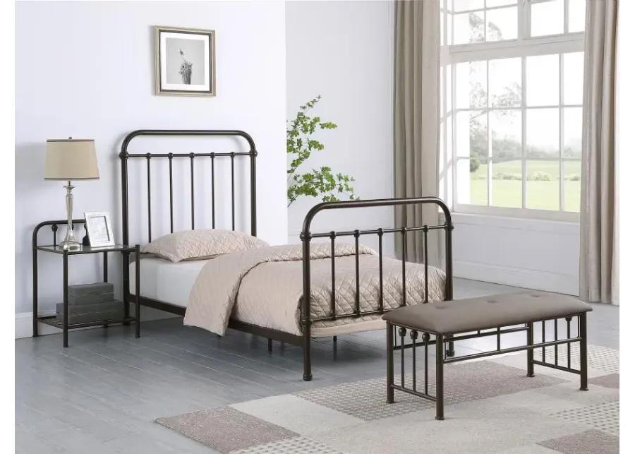 Lin Twin Panel Metal Bed Dark Bronze