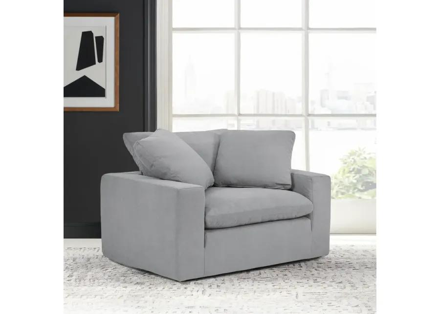 Liberty 51.5" Upholstered Chair and a Half in Slate Gray