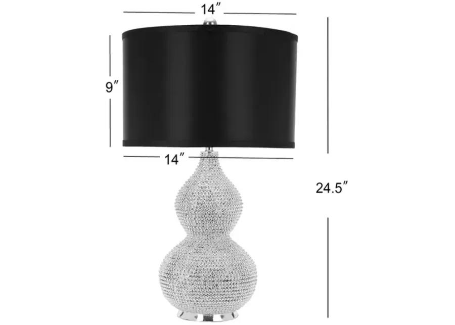 NICOLE, 24.5 INCH, SILVER, RESIN/IRON TABLE LAMP SET OF 2 W/ USB PORT � BLACK SHADES?