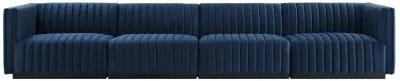 Conjure Channel Tufted Performance Velvet 4-Piece Sofa