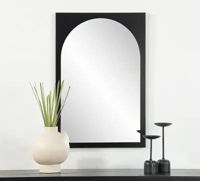 Bilzen 36" Tall Rectangular Arch Mirror, Matte Black