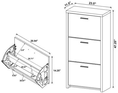 Vivian 3-drawer Shoe Cabinet Black