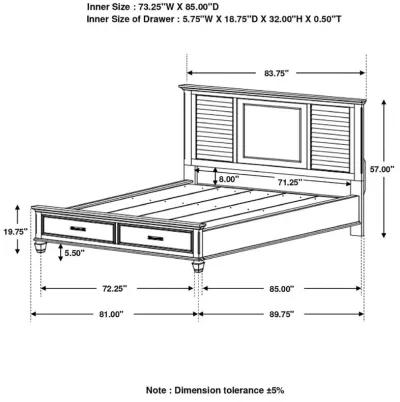 Franco California King Storage Bed Antique White