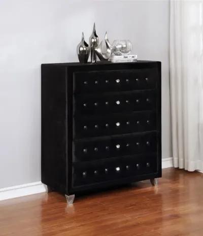 Abbeville Abbeville 5-Drawer Rectangular Chest Black