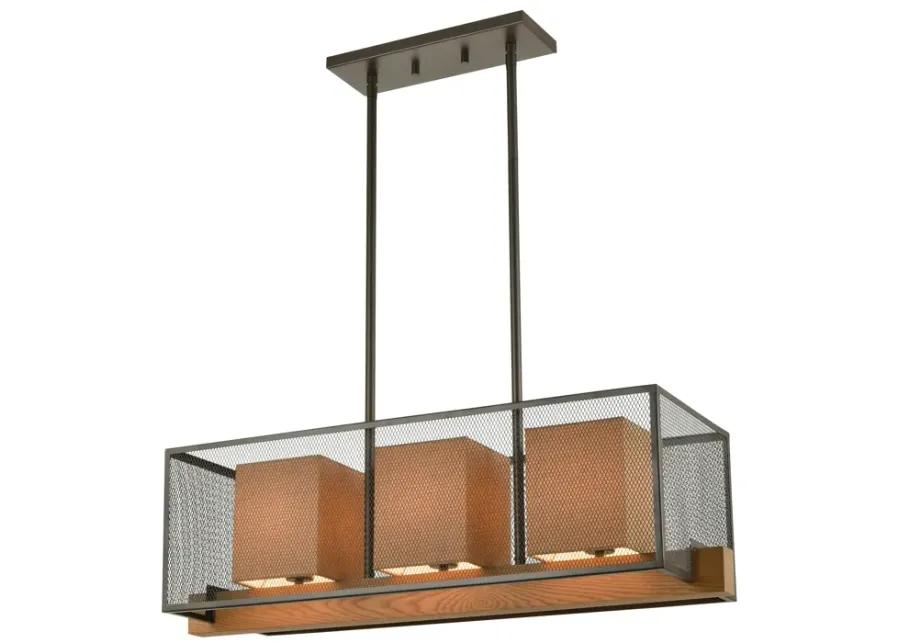 Crossbeam 35" Wide 3-Light Linear Chandelier - Oil Rubbed Bronze