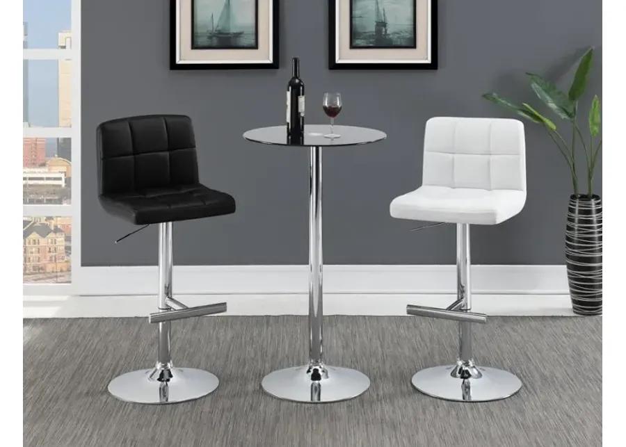 Lenny Adjustable Bar Stools Chrome and White (Set of 2)