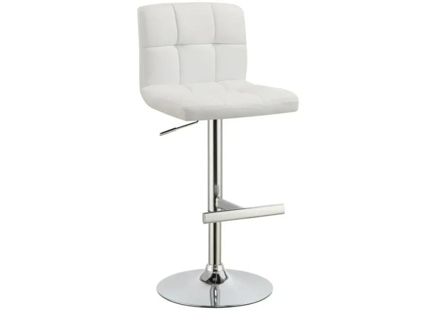 Lenny Adjustable Bar Stools Chrome and White (Set of 2)