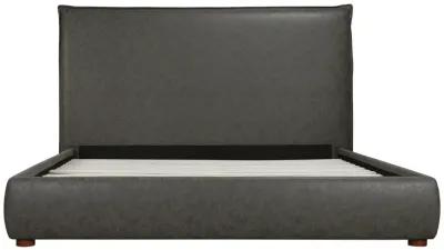 LUZON VEGAN LEATHER KING BED TALL HEADBOARD