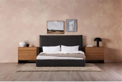 LUZON VEGAN LEATHER KING BED TALL HEADBOARD