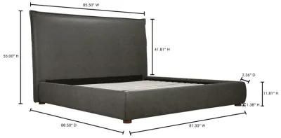 LUZON VEGAN LEATHER KING BED TALL HEADBOARD