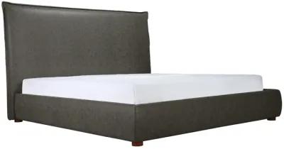 LUZON VEGAN LEATHER KING BED TALL HEADBOARD