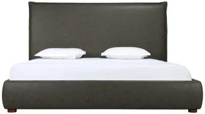 LUZON VEGAN LEATHER KING BED TALL HEADBOARD