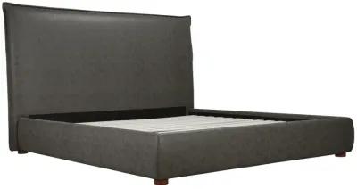 LUZON VEGAN LEATHER KING BED TALL HEADBOARD