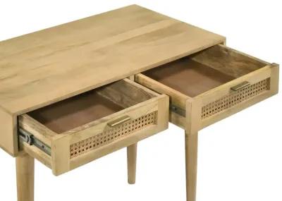 Abbey Rectangular 2-Drawer Accent Writing Desk Natural