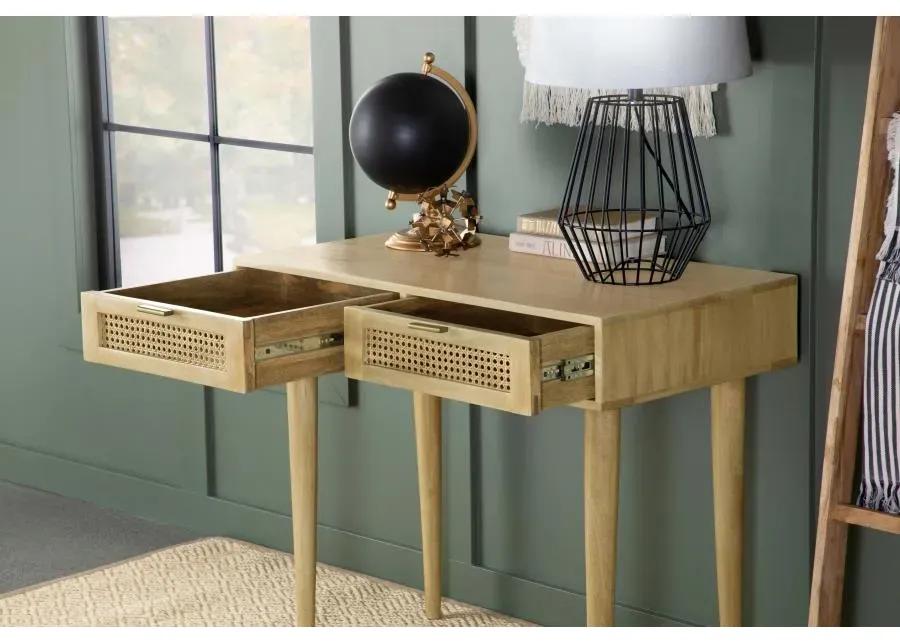 Zamora Rectangular 2-drawer Accent Writing Desk Natural