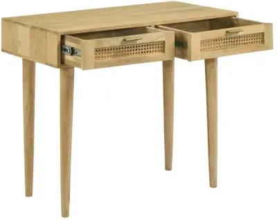 Abbey Rectangular 2-Drawer Accent Writing Desk Natural