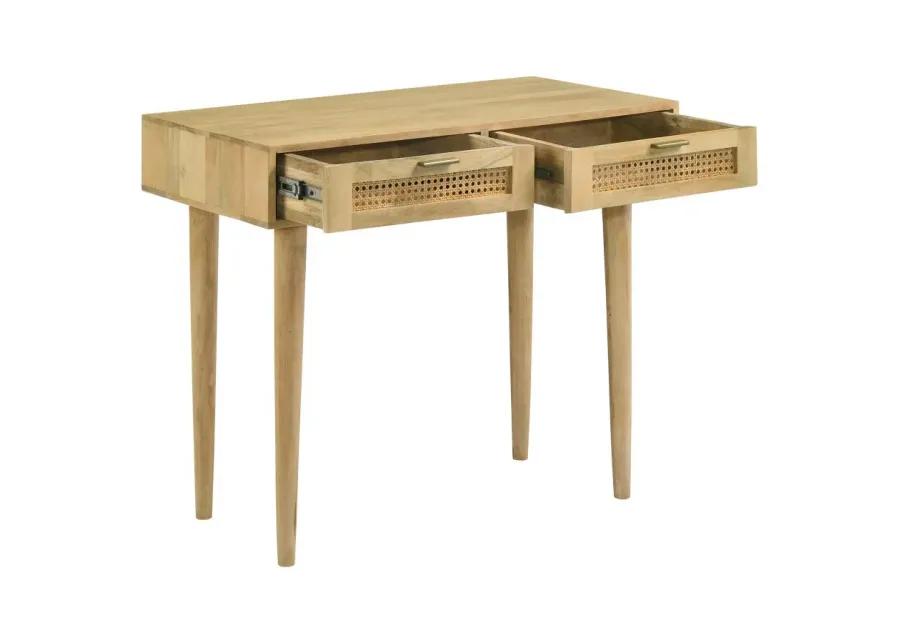 Zamora Rectangular 2-drawer Accent Writing Desk Natural