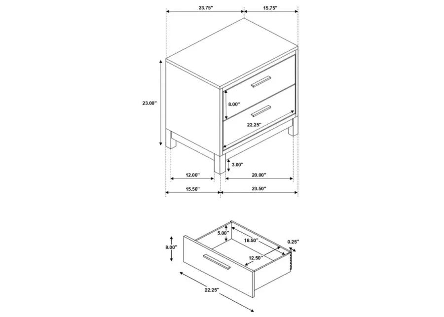 Alexandria 2-Drawer Nightstand 