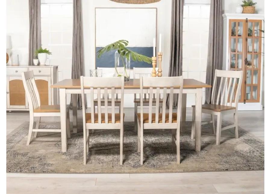 Kirby 5-piece Dining Set Natural and Rustic Off White