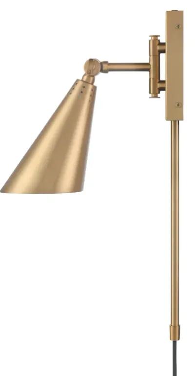 Whitmire 10.25'' High 1-Light Plug-In/Hardwire Sconce - Brushed Gold