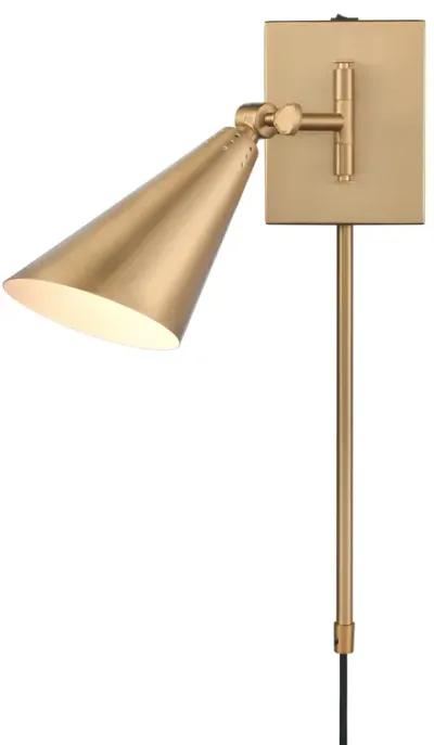 Whitmire 10.25'' High 1-Light Plug-In/Hardwire Sconce - Brushed Gold