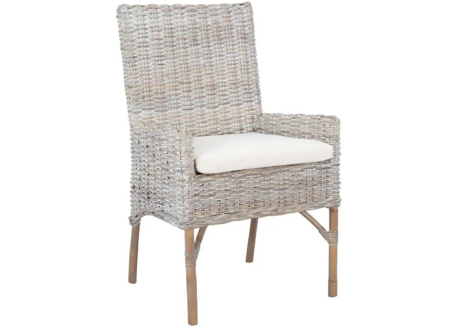 NANCY RATTAN ACCENT CHAIR W/ CUSHION