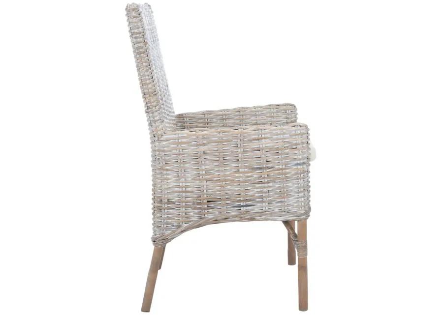 NANCY RATTAN ACCENT CHAIR W/ CUSHION