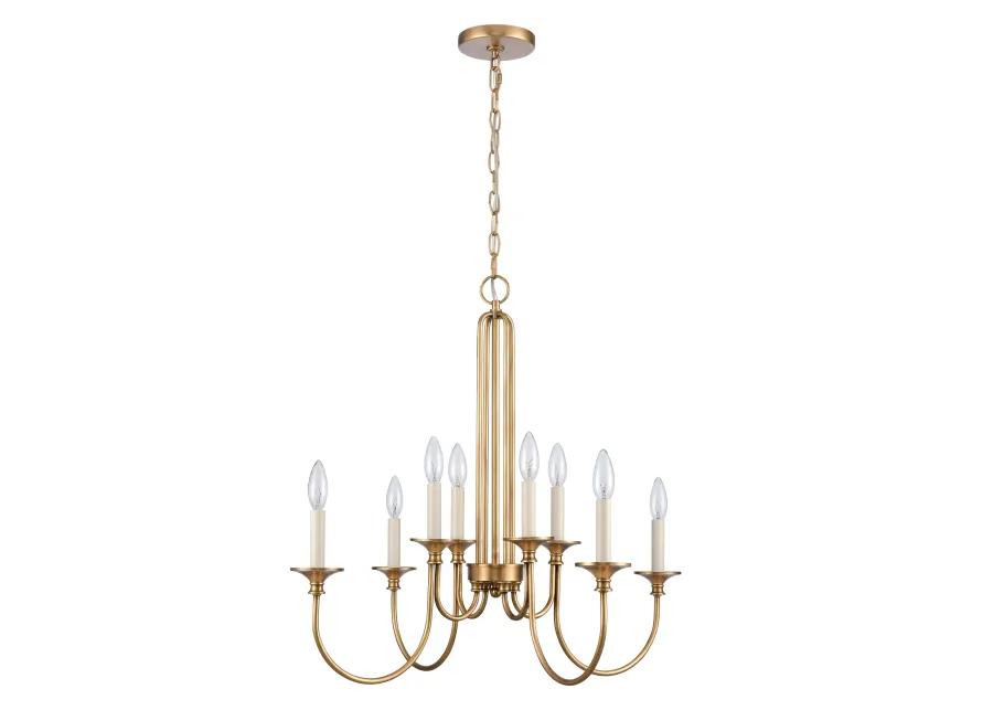 Cecil 28'' Wide 8-Light Chandelier - Natural Brass