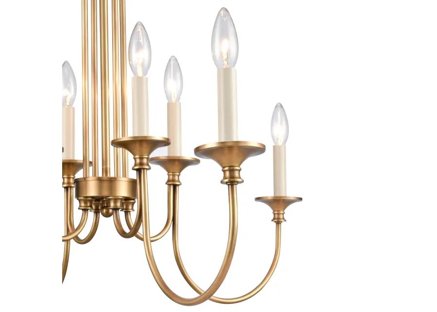 Cecil 28'' Wide 8-Light Chandelier - Natural Brass