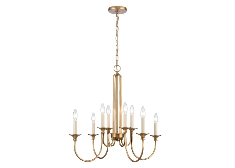 Cecil 28'' Wide 8-Light Chandelier - Natural Brass