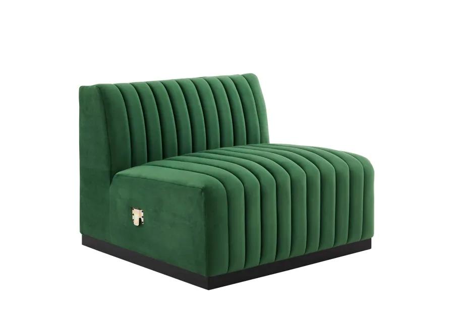 Conjure Channel Tufted Performance Velvet Armless Chair