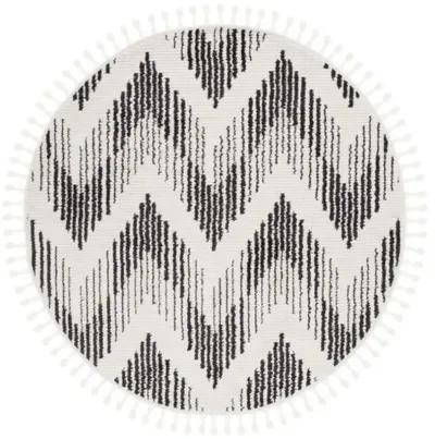 MOROCCAN TASSEL Round Power Loomed 6'-7" x 6'-7"Round Rug