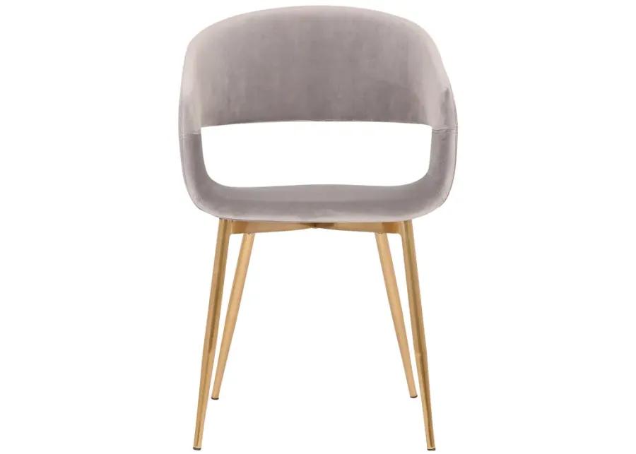 Jocelyn Mid-Century Gray Dining Accent Chair with Gold Metal Legs