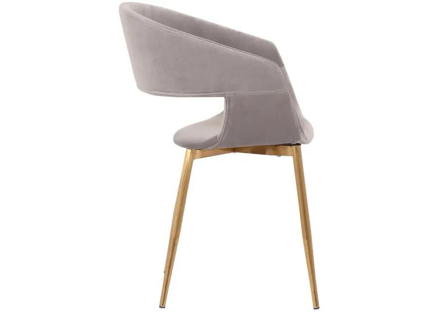 Jocelyn Mid-Century Gray Dining Accent Chair with Gold Metal Legs