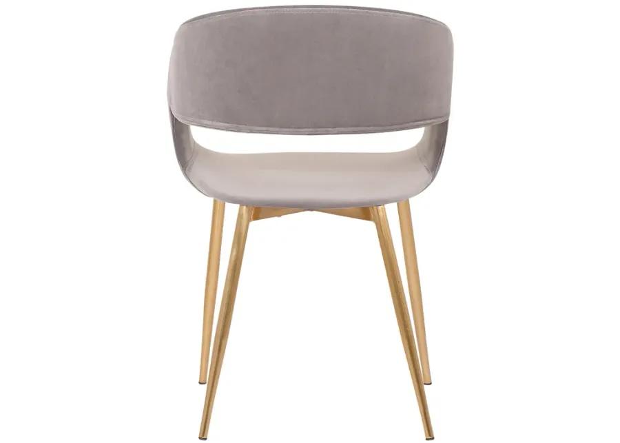 Jocelyn Mid-Century Gray Dining Accent Chair with Gold Metal Legs