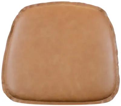 Metal Crossback Leather Cushion Seat - Cognac