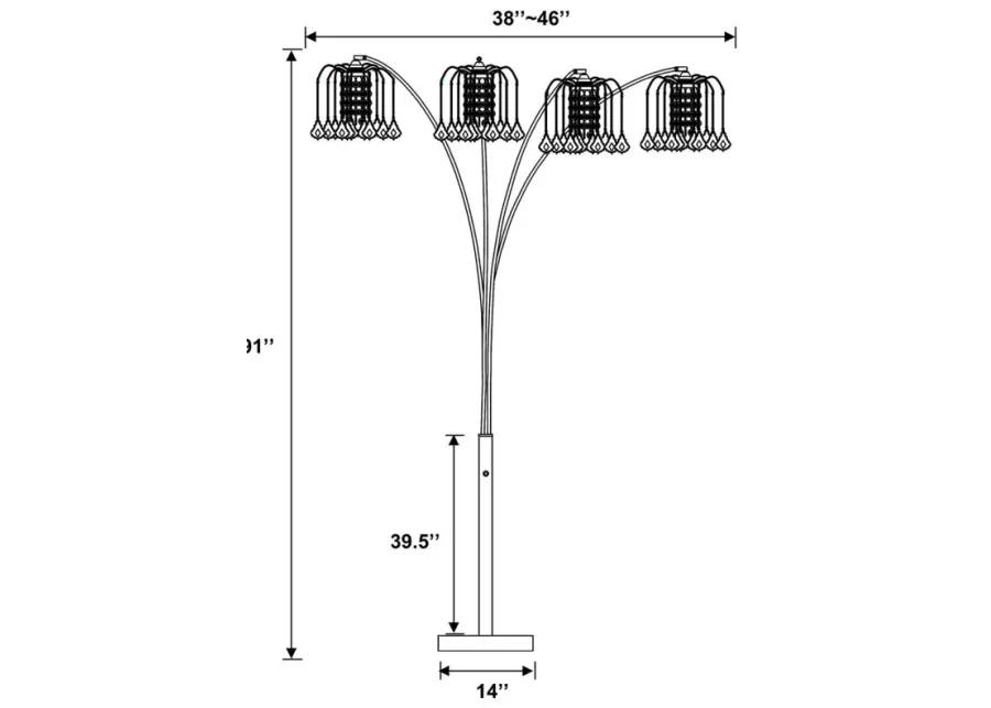 Maisel Floor Lamp with 4 Staggered Shades Black