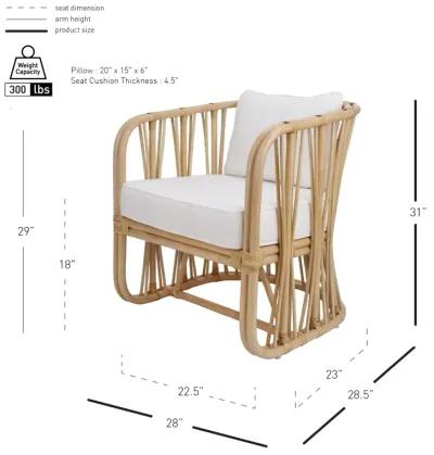 Shanaya Rattan Accent Arm Chair, Natural