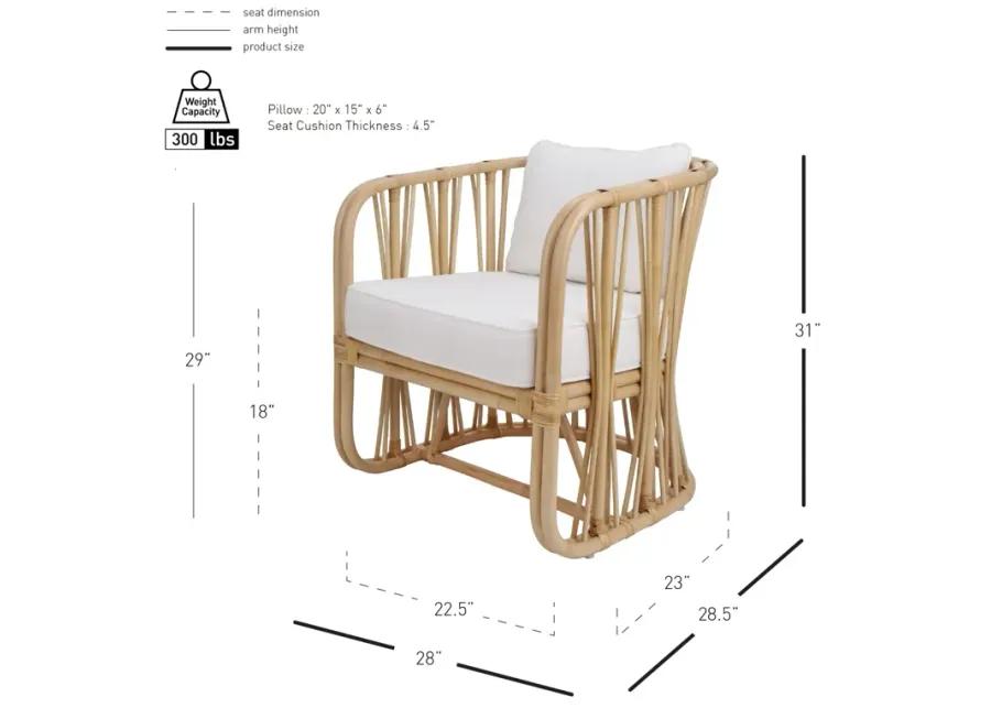 Shanaya Rattan Accent Arm Chair, Natural