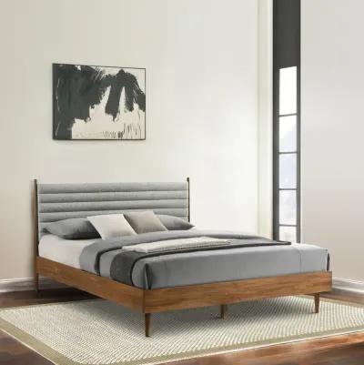 Artemio King Platform Wood Bed Frame in Walnut Finish