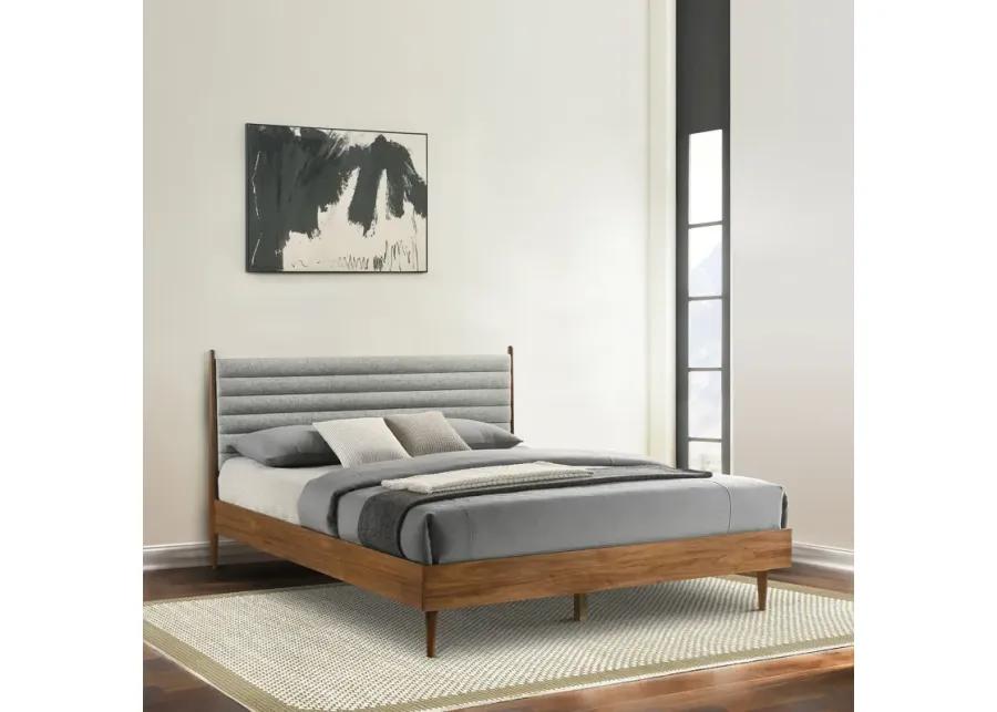 Artemio King Platform Wood Bed Frame in Walnut Finish